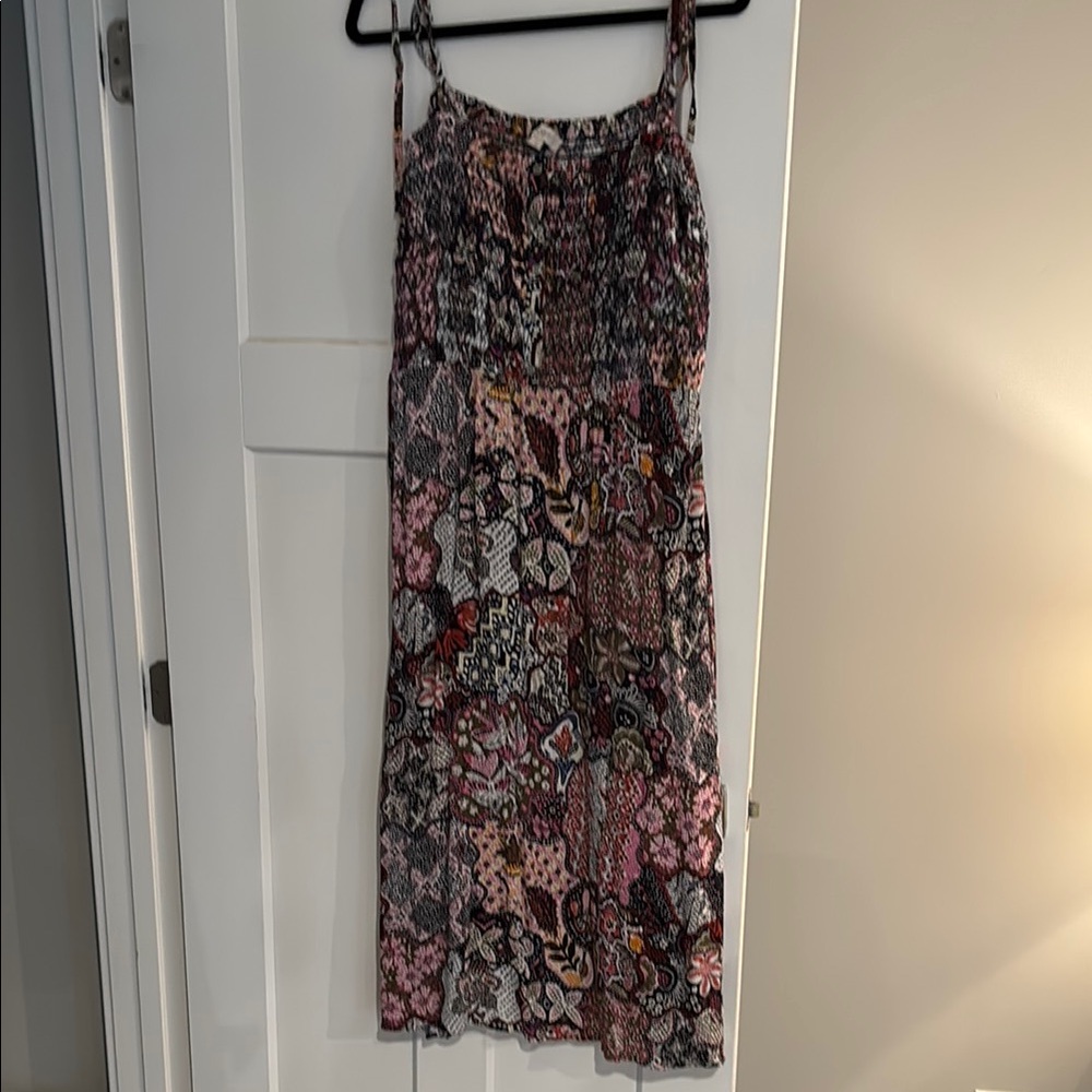 LOFT Multicolor Patchwork Midi Dress